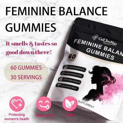 Feminine Balance Gummies for Women,pH Balance & Odor Control, Immune & Vaginal Health Support, Sugar-Free Gluten-Freet (1)