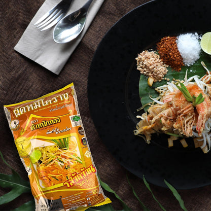 TAMNAKTHONG Pad Thai Korat Noodle Kit: Quick & Delicious Thai Meal (Fried Mee Korat or Pad Mee Korat : 4 Packs) (Spicy)
