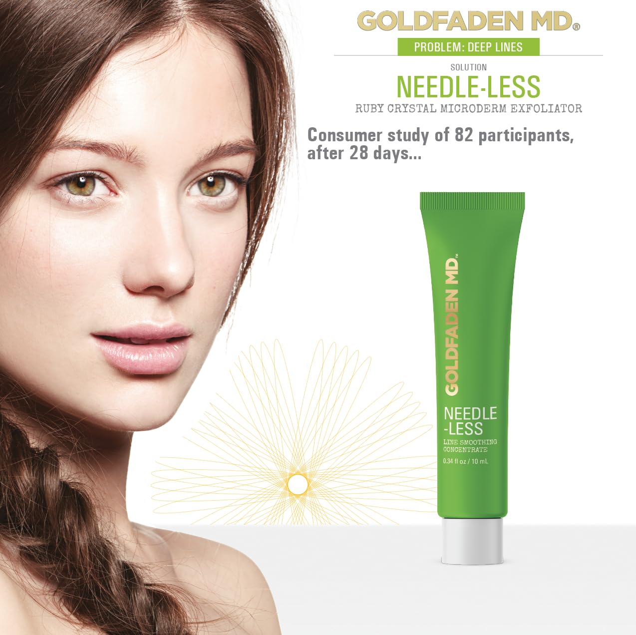 Goldfaden MD Needle-Less Line Smoothing Concentrate for Face & Neck | w/Seaweed Extract, Hyaluronic Acid, Hexapeptides, Organic Red Tea Extract TRIAL .34 Fl Oz
