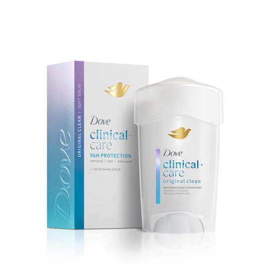 Dove Clinical Protection Antiperspirant Deodorant For Sweat and Odor Protection Original Clean Antiperspirant For Women Made With 1/4 Moisturizers 1.7 oz