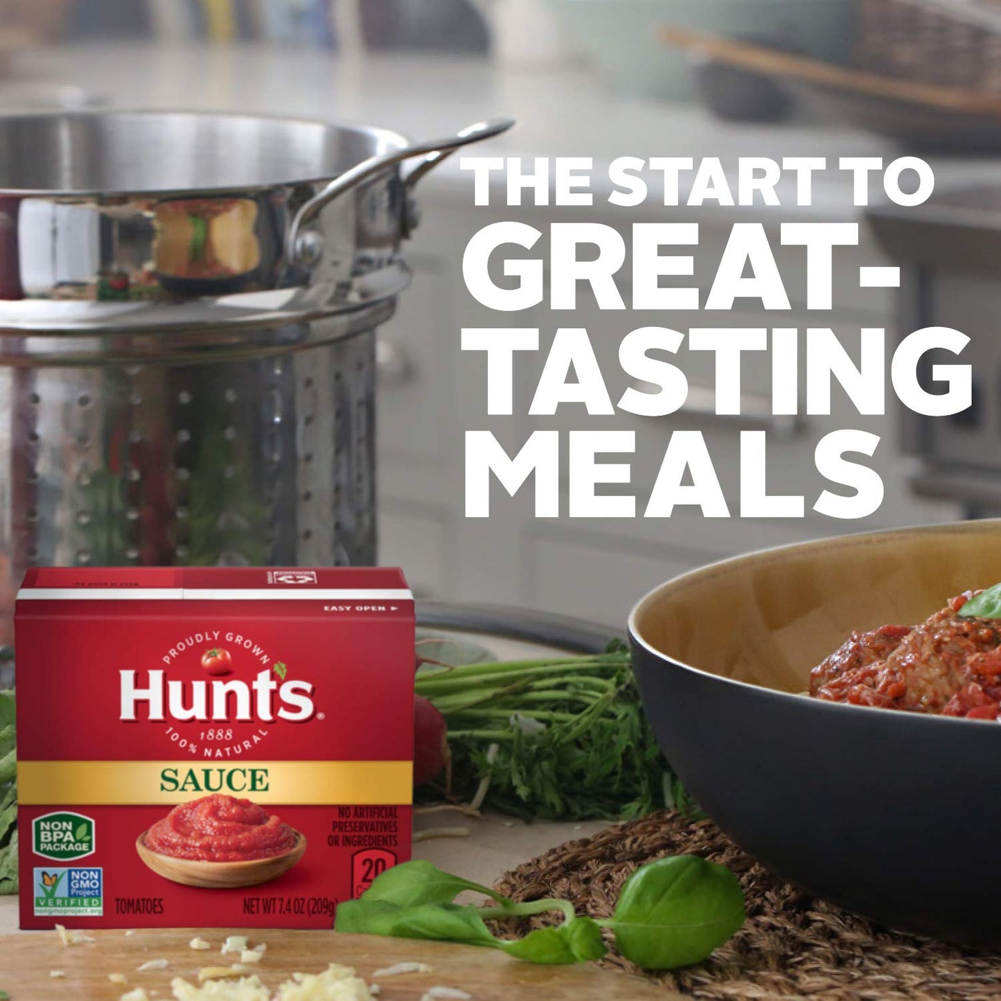 Hunt’s Tomato Sauce, Perfect for Chili & Soups, 7.4 oz. Carton (Pack of 24)