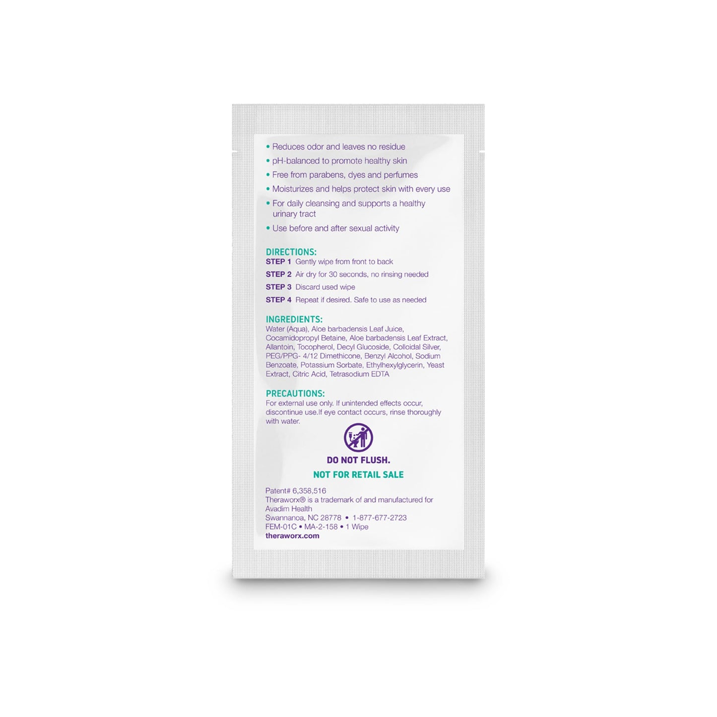 Theraworx Harmony Gentle Daily Cleansing Feminine Wipes Fragrance Free, Reduces Odor, Individually Wrapped, Travel Size – 15 Count