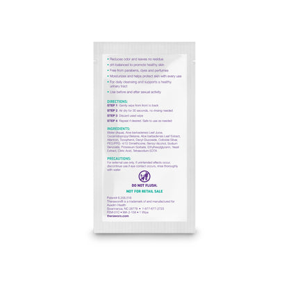 Theraworx Harmony Gentle Daily Cleansing Feminine Wipes Fragrance Free, Reduces Odor, Individually Wrapped, Travel Size – 15 Count
