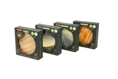 Grilled Catch Canned Fish Variety Pack – Wild Caught Mackerel, Grilled Salmon, Yellowfin Tuna & Herring in Olive Oil, Kosher, Gluten Free, High Protein