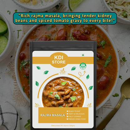 KDI Store Rajma Masala, Ready to Eat Indian Red Kidney Beans Curry, USDA Organic, Fully Cooked, Freeze Dried, 55g
