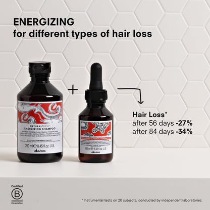 Davines Naturaltech Energizing Seasonal Superactive, Stimulating & Fortifying for Thinning Hair & Hair Loss - With Caffeine Phytoceuticals - For Seasonal Shedding, Travel Size, 3.38 Fl Oz