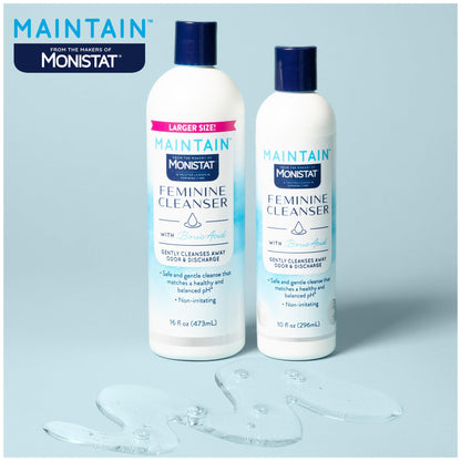 Monistat Boric Acid Feminine Wash, Fragrance-Free Intimate Wash for Women with Gentle pH-Balanced Formula, 10 Fl Oz