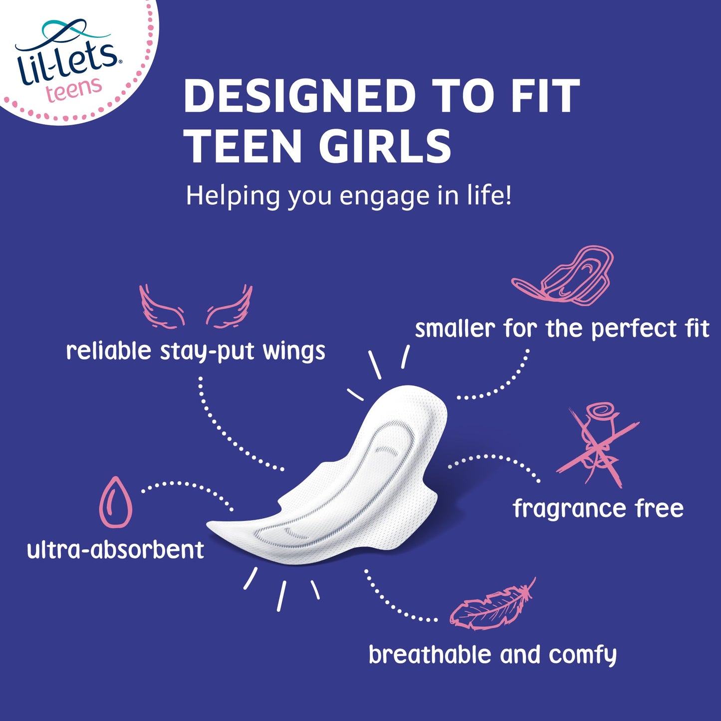 Lil-Lets Day and Night Teens Pads Bundle with Lil-Lets Teens Day Pads X 70 Count and Lil-Lets Teens Night Pads X 50 Count