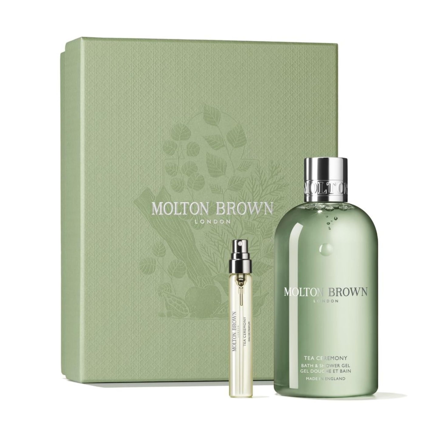 Molton Brown Tea Ceremony Gift Set - Eau de Parfum 0.25 fl. oz. Body Wash 10 fl. oz. Luxury Scented Bath & Shower Gel Fragrence Gift Set for Women, Mothers Day