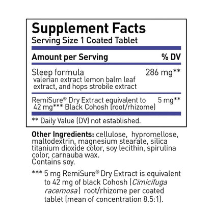 Remifemin Good Night - Menopause Symptoms Relief & Restful Sleep Support - Clinically Proven Ingredients - Menopause Supplements - Black Cohosh - Estrogen-Free - Made in Germany - 60 Tablets