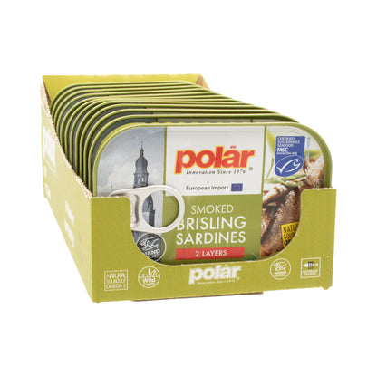 MW Polar Brisling Sardines, Smoked in Olive Oil, 3.52 Ounce (Pack of 12)