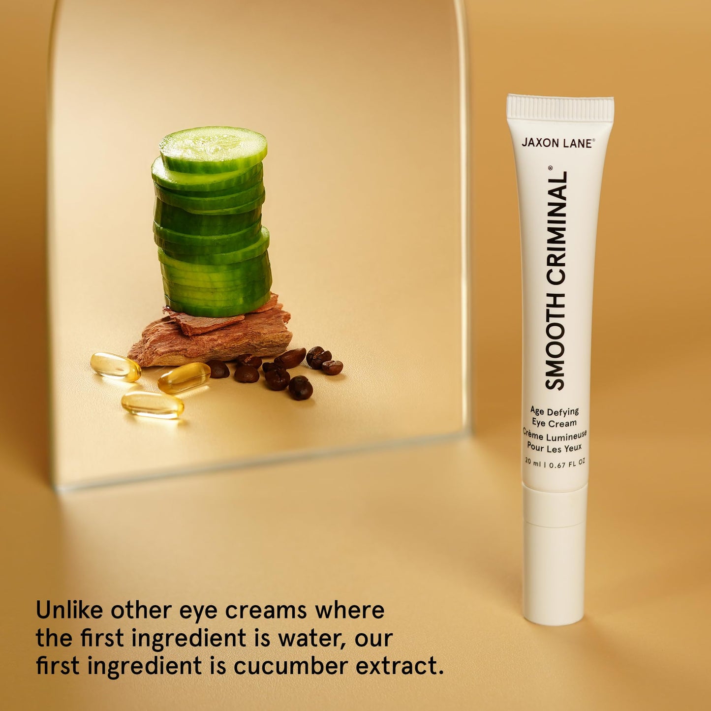 Under Eye Cream for Dark Circles and Puffiness | SMOOTH CRIMINAL Age Defying Niacinamide and Caffeine Eye Cream for Puffy Eye Bags Treatment for Men Anti Aging & Wrinkle Removal with Bakuchiol