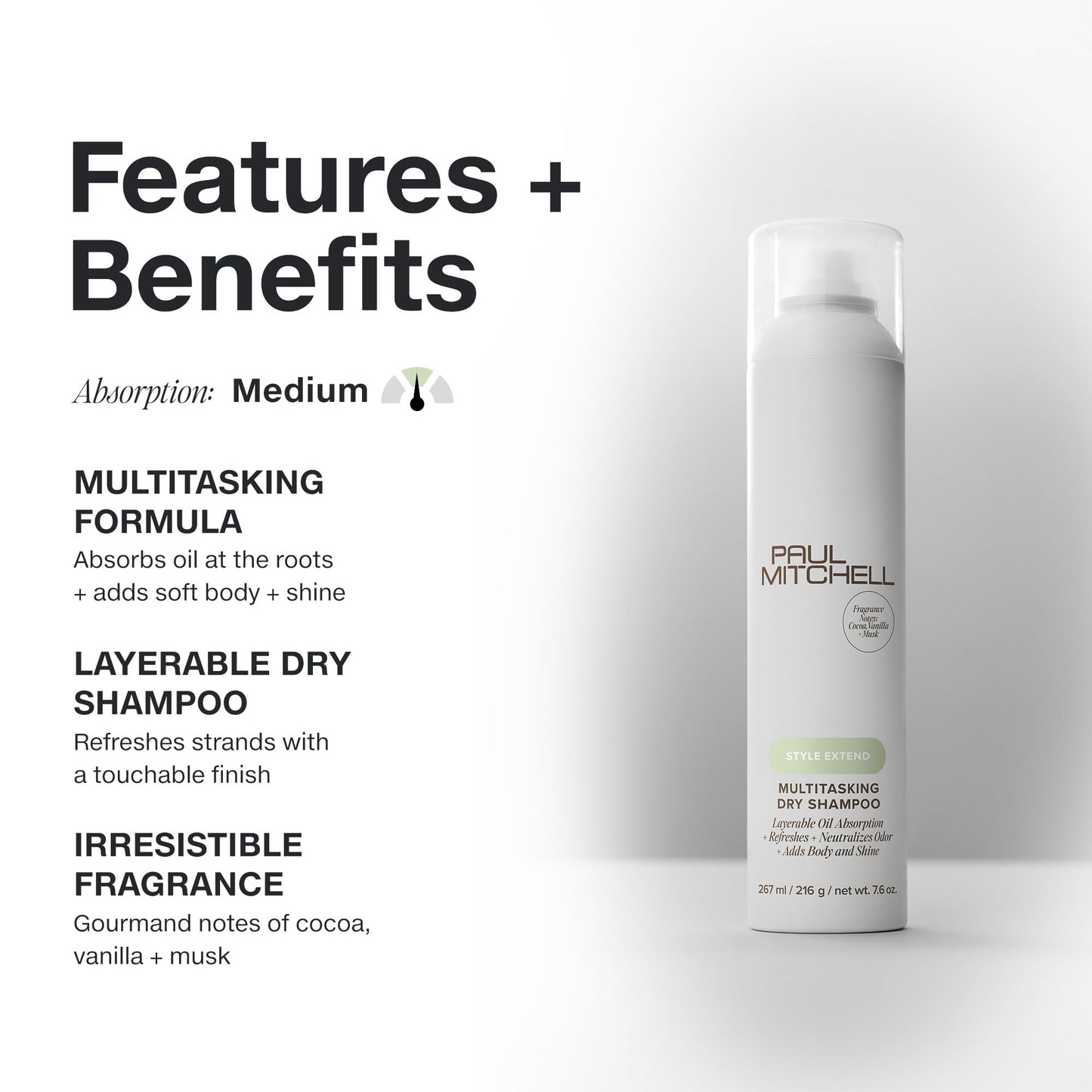Paul Mitchell Multitasking Dry Shampoo, Refreshes + Adds Body, For All Hair Types