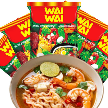 WaiWai Instant Noodles Oriental Flavor – 5 Pack (2.12 oz / 60g Each) – Authentic Thai Ramen Style – Low Calorie, No Trans Fat, MSG-Free – Quick Easy Meal, Ready in Minutes – Perfect for Lunch, Dinner, Camping, Travel, Hiking, Office, Dorm, On-the-Go...
