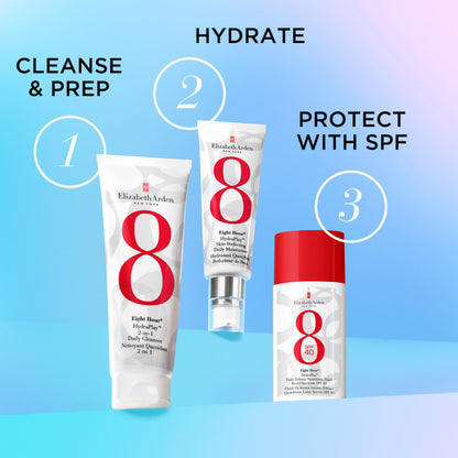Elizabeth Arden Eight Hour HydraPlay Daily Defense Nourishing Fluid Broad Spectrum Face Sunscreen SPF 40, No White Cast, Non-Comedogenic, Fragrance-Free, 1.7 fl oz.
