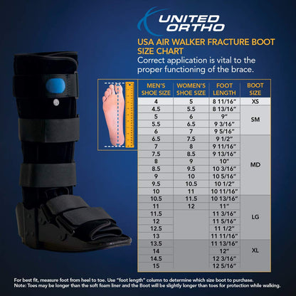 United Ortho 12105 Standard Air Walking Boot, Medium