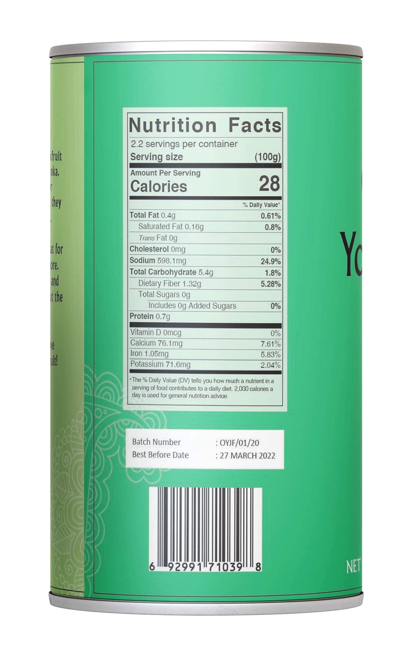 Jiva Organic Young Green Jackfruit 14 Ounce (Pack of 6) - BPA Free, Gluten Free, Jackfruit Canned, Delicious Vegan Meatless Alternative