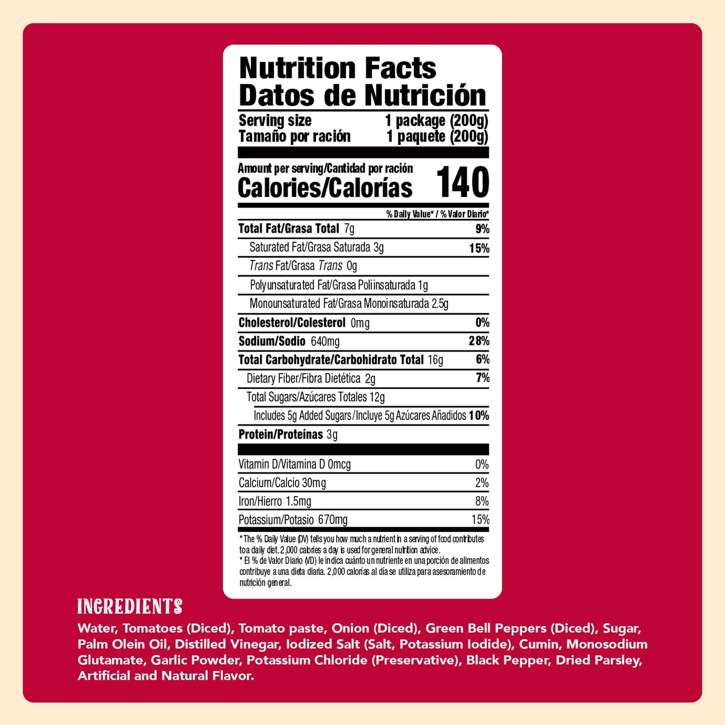 NATURA'S Sofrito Criollo Sauce, Natural Vegetable Pasta Sauce in 7.1oz. Easy-Open Pouch (Pack of 24)