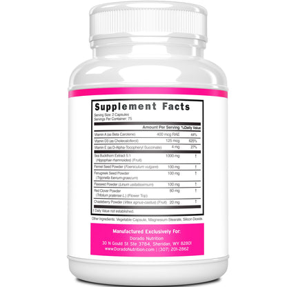 Vaginal Moisturizer & Dryness Supplement (150 Capsules) Support Vaginal Wetness & Health - Female Lubrication - Made in USA - Vegan, Non GMO, 3rd Party Tested - Best Product - 2.5 Month Supply