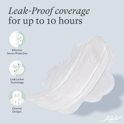 Organic Feminine Care Set: Ultra-Thin Period Pads with Wings & pH Balanced Flushable Wipes, Unscented, Regular Absorbency, Travel-Friendly, 54 Pads + 40 Wipes (10ct x 4)