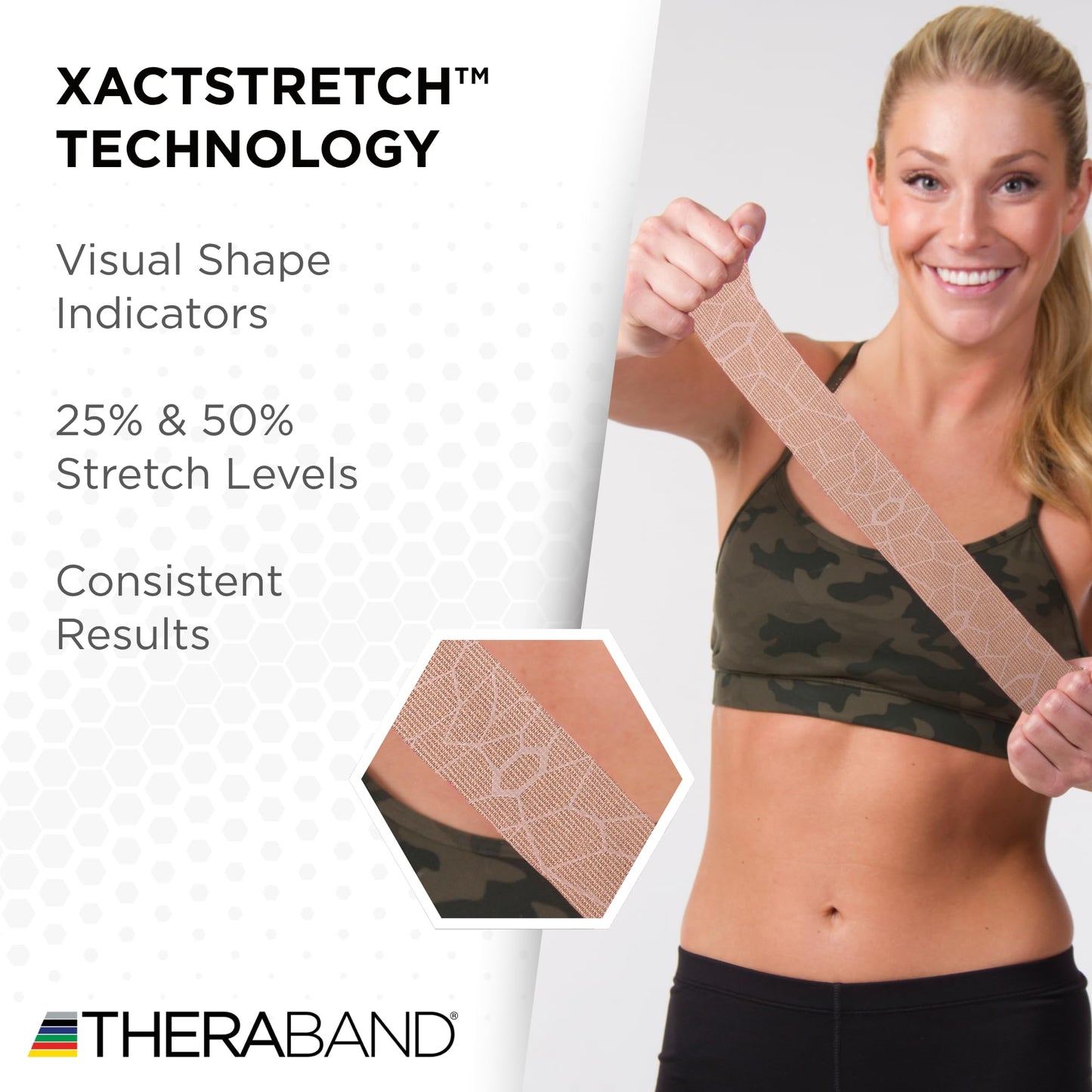 THERABAND Kinesiology Tape, Roll, with XactStretch Indicatorsv Water Resistant, Cut-to-Length