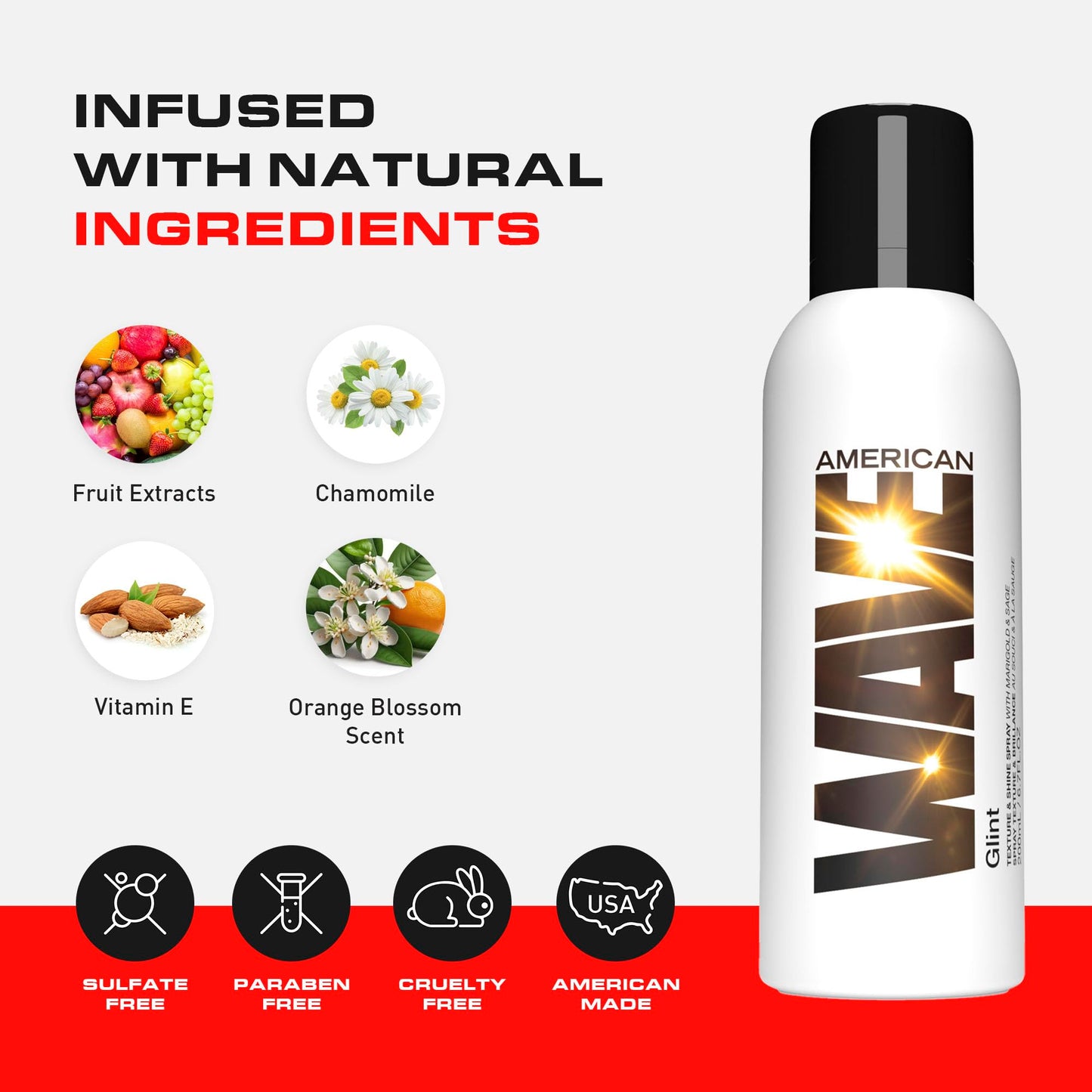 Arrojo Glint Texture & Shine Spray, 6.7oz – Sulfate & Paraben Free Lightweight Hair Spray – Frizz Control & Flexible Hold for Curly Hair with Vitamin E & Fruit Extracts