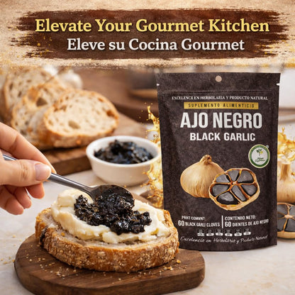 Ajo Negro (Black Garlic) - 60 Whole Cloves - 100% Natural Superfood Dietary Supplement - High in Antioxidants & S-Allylcysteine - Ready to Eat or for Recipes - Vegan, Non-GMO - Authentic by High Supreme
