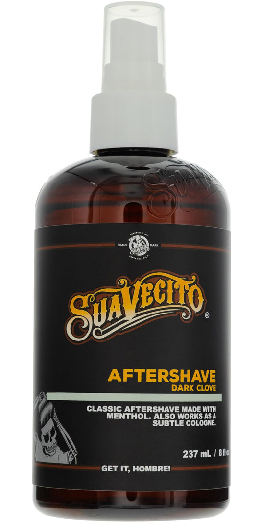 Suavecito Dark Clove Aftershave 8 oz. Pump Spray Bottle - Soothes and hydrates Skin, Prevents Irritation, Helps You Feel Refreshed & Revitalized - Subtle Masculine Fragrance Throughout The Day