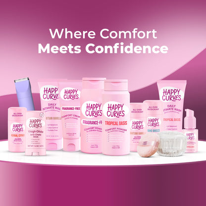 HAPPY CURVES Feminine Wash - pH Balanced Cleanser with Aloe & Vitamin E - Sulfate-Free, Paraben-Free Intimate Care for Women - Odor Control, Gentle Daily Vaginal & Sensitive Skin (Tahitian Vanilla)