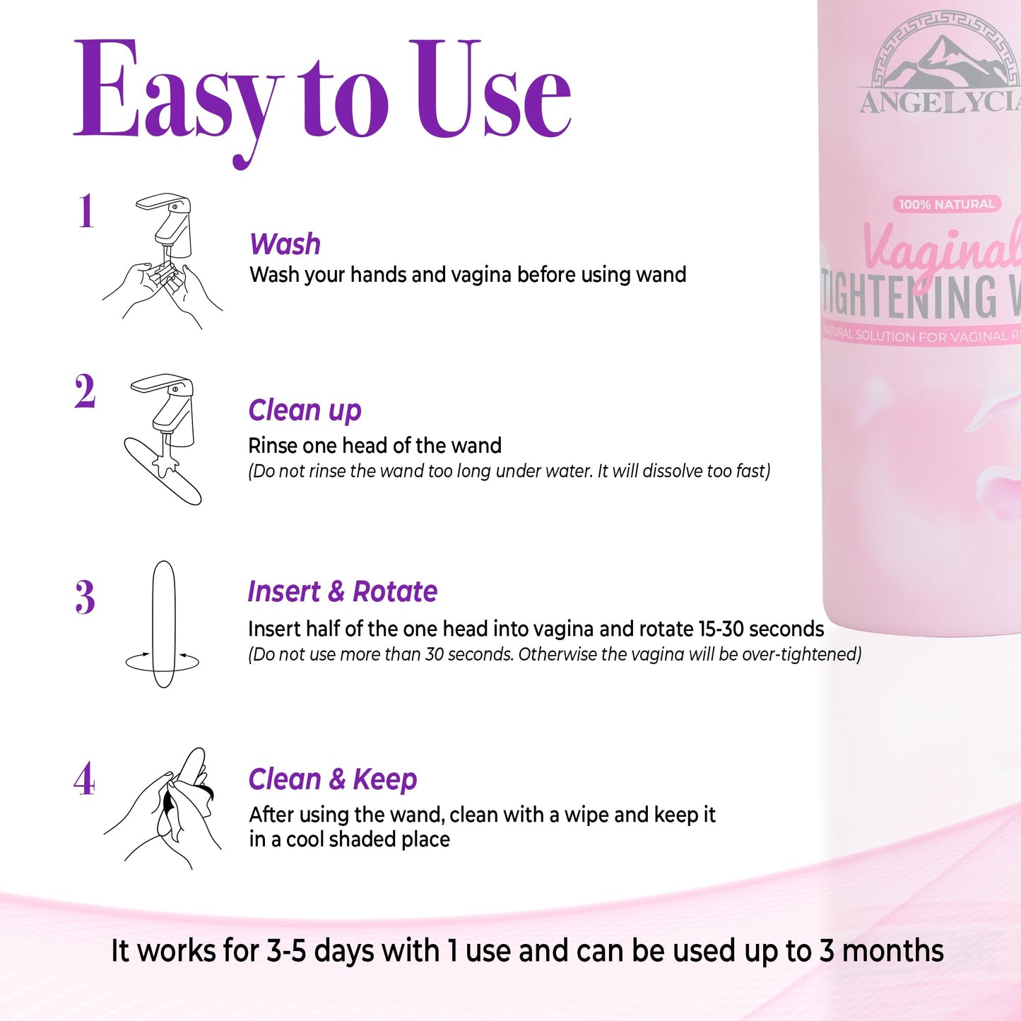 Angelycia Magic Tongkat Madura Virginity Wand, Instant Result Vaginal Tightening Rejuvenation Stick, Natural Vaginal Stick for Tightening and Cleaning