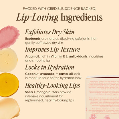 Grande Cosmetics GrandeBUFF Moisturizing Lip Scrub with Mango Butter & Shea Butter - for Smoother, Softer-Looking Lips (0.53 fl oz)