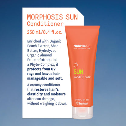 FRAMESI Morphosis SUN Conditioner, Defends Against UV Rays, Chlorine Damage, and Salt, Moisturizes and Restores Hair Hydration, Natural Ingredients, Color Safe