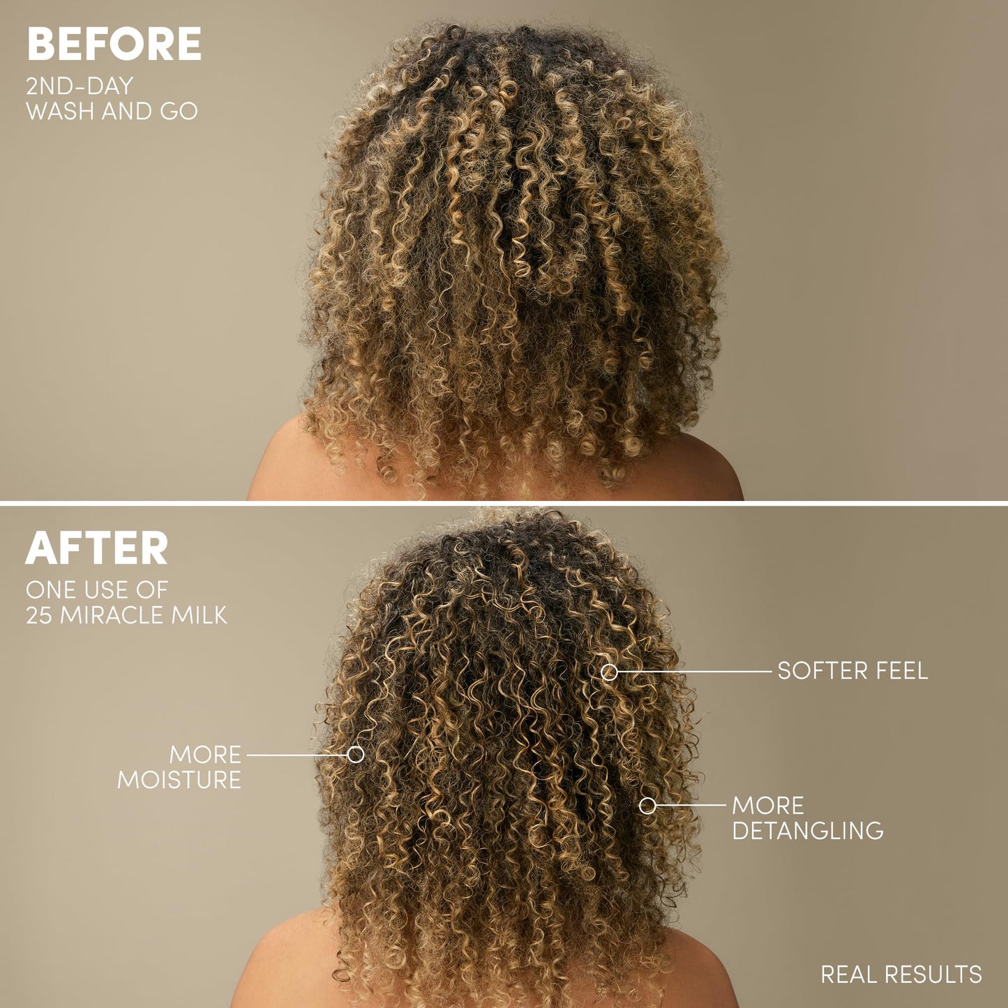 Mizani 25 Benefit Miracle Milk - Leave in Conditioner for Curly Hair, With Coconut Oil, Curl Detangler Spray, Anti Frizz Heat Protectant, No Drying Alcohols, Paraben-Free
