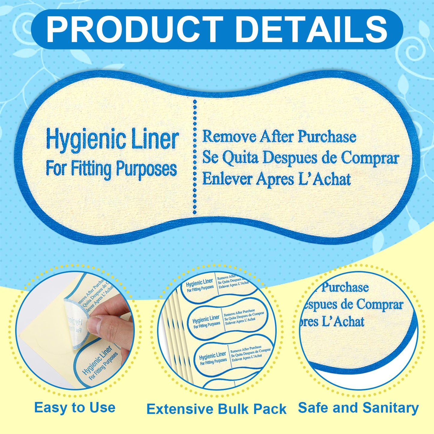 500 Pcs Adhesive Protective Hygiene Try on Sticker Hygiene Strip Bulk for Swimwear Underwear Panty Liners Bikini