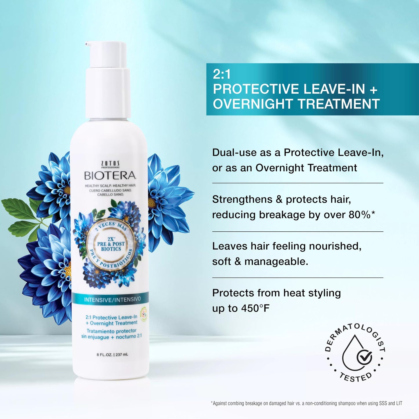 Biotera Intensives 2:1 Protective Leave-In + Overnight Treatment | Vegan & Animal Test Free | Paraben & Sulfate Free | Color-Safe | 8 Fl Oz