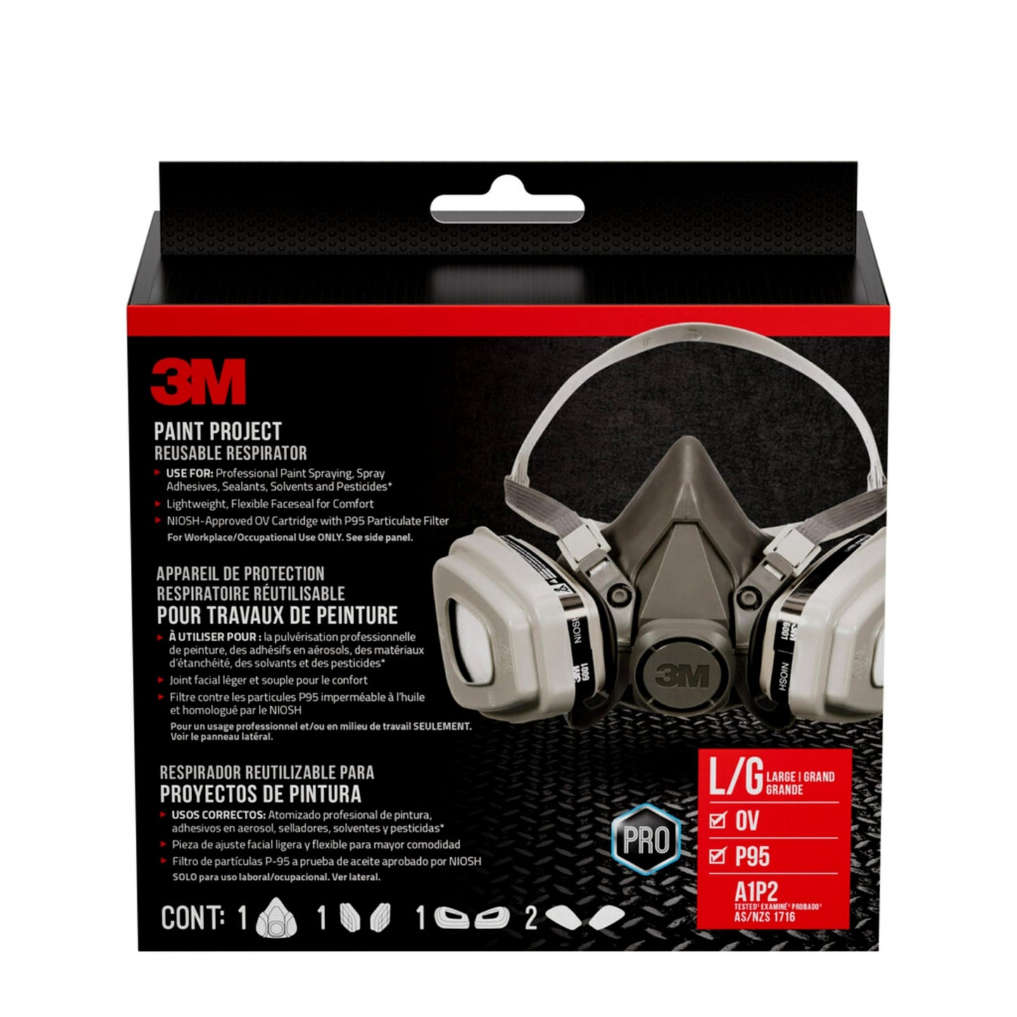 3M P95 / Organic Vapor Paint Project Reusable Respirator 6311, Large Size, NIOSH-APPROVED, Use For Paint Spraying