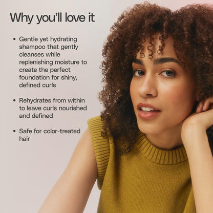 Ouidad Curl Quencher Moisturizing Shampoo for Tight Curls - Gentle Hydrating Cleanser for Shiny, Defined Curls, Nourishes Curly Hair From Within Without Stripping Hair, Silicone-Free