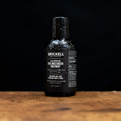 Brickell Men's Acne Controlling Face Moisturizer Treatment for Men, Natural and Organic Face Moisturizer Treatment to Clear Acne, Even Skin Tone and Moisturize Skin, 2% Salicylic Acid, 2 Ounces