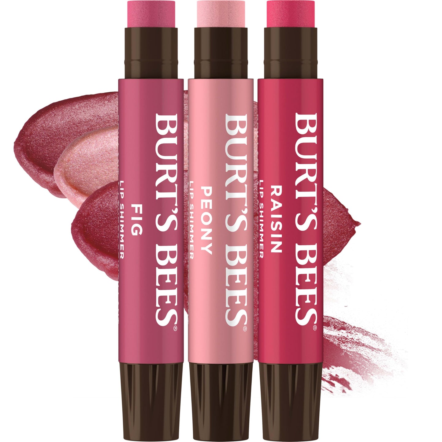Burt's Bees Easter Basket Stuffers, Lip Shimmer Gift Set, Kissable Color, Warm Collection, 3-Pack, 0.09 oz.