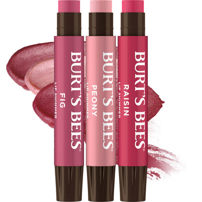 Burt's Bees Easter Basket Stuffers, Lip Shimmer Gift Set, Kissable Color, Warm Collection, 3-Pack, 0.09 oz.
