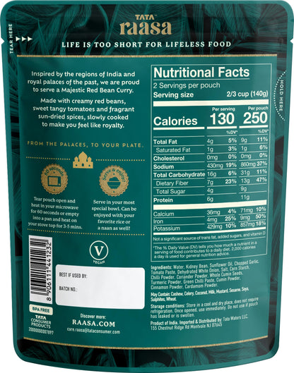 Tata Raasa Majestic Red Bean Curry, Vegan Friendly, Non-GMO, 10 Ounce (Pack of 6)