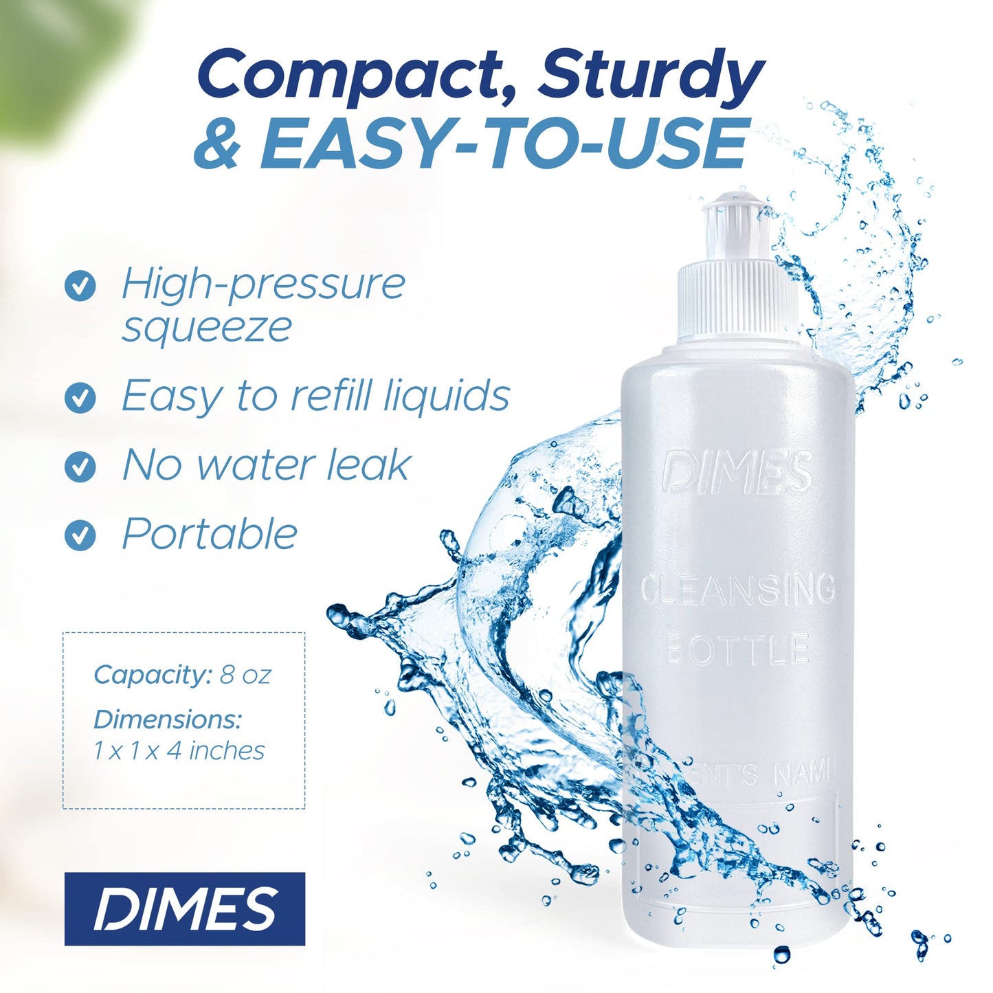 Dimes Peri Bottle Postpartum Essentials – Portable Bidet Perineal Squirt Bottle for New Moms – Feminine hygiene Essential