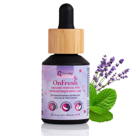 Natural Feminine Yoni Oil for Women PH Balance & Wetness; Herbal Vaginal Moisturizer for Dryness & Sensitive Skin; Soothing Intimate Vulva Essential Oils; Vaginal Oil Drops Against Odor (1 fl oz)