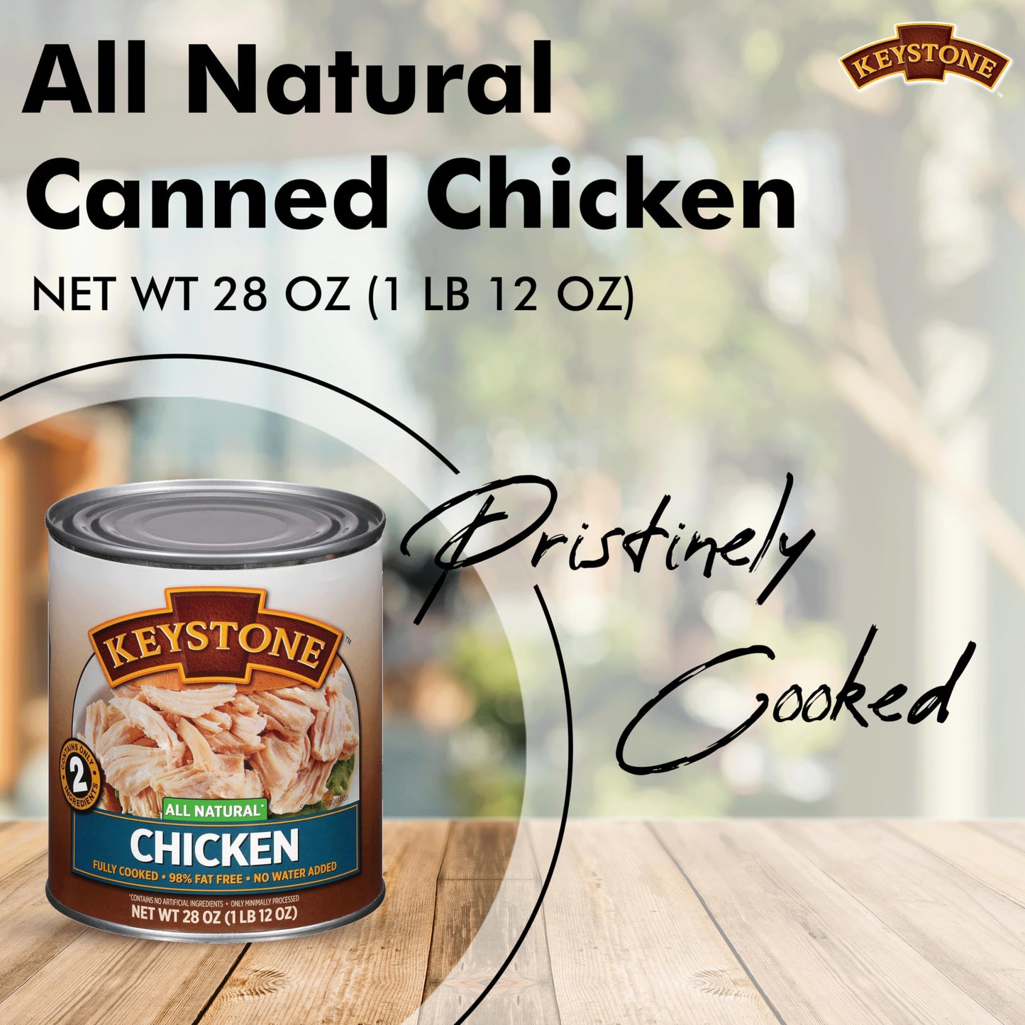 Keystone Meats All Natural Heat and Serve Canned Chicken 28 oz – Fully Cooked Canned Meat – 98% Fat Free – Shelf Stable with 5-Year Shelf Life – Premium Pantry Staple for Everyday Meals – Emergency Survival Canned Food – Ready to Eat – Gluten Free –...
