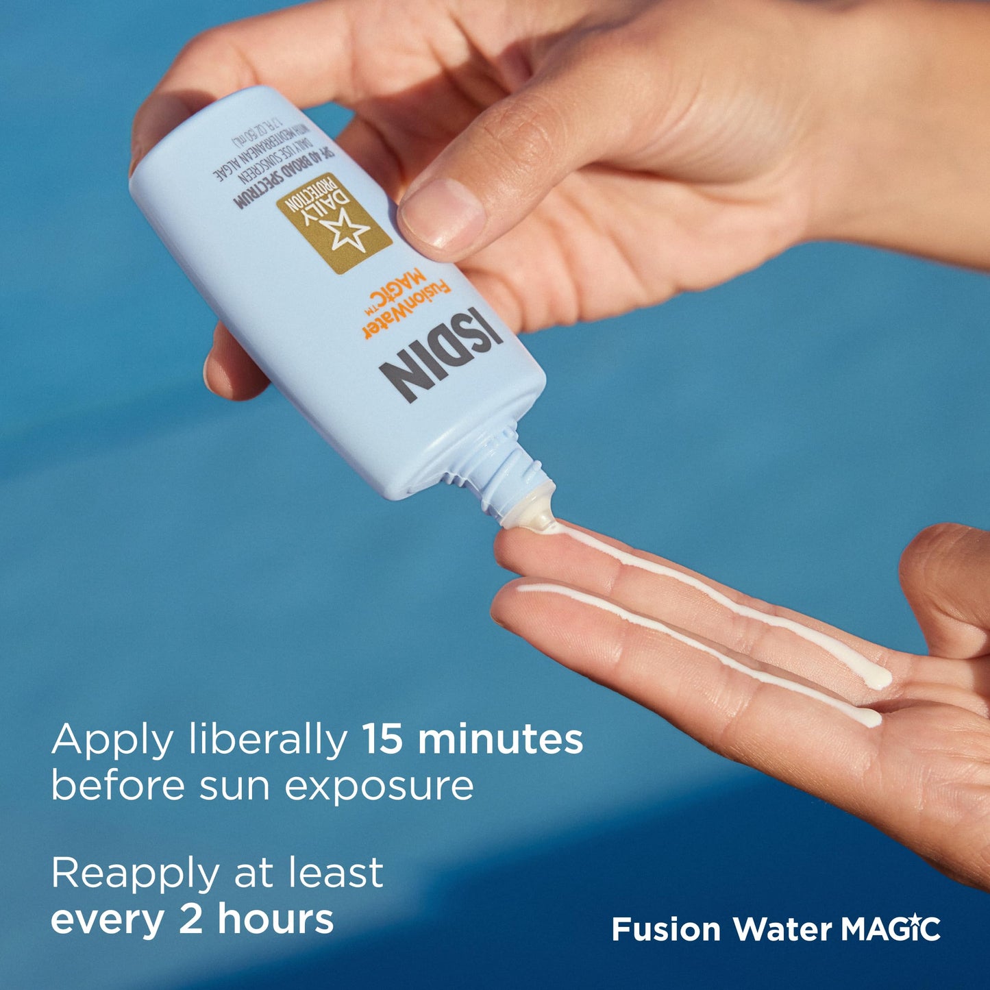ISDIN Fusion Water MAGIC, Ultralight Broad Spectrum SPF 40 Sunscreen with Hyaluronic Acid and Vitamin E, 50ml