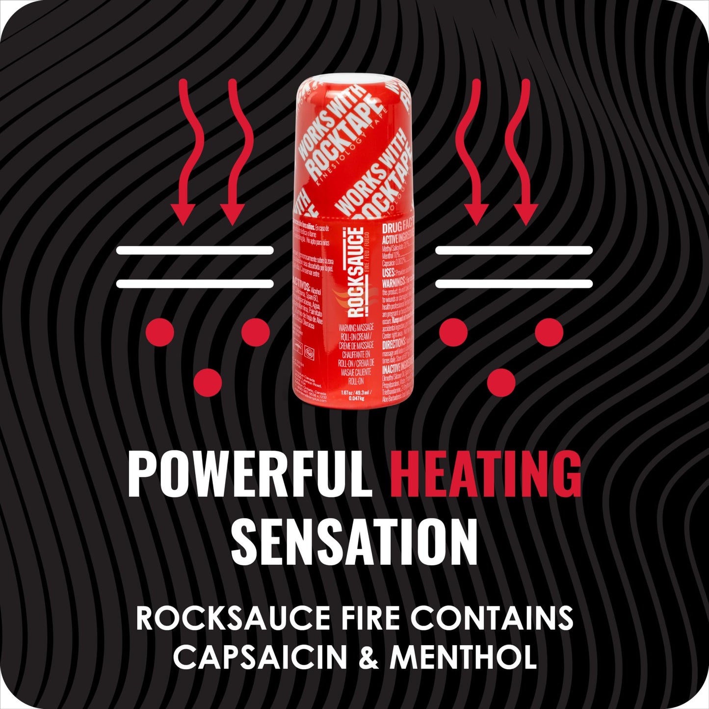 RockTape GO Muscle & Joint Relief Kit - Pre-Cut Kinesiology Tape & RockSauce Fire Roll-On - Quick Application, Durable, Water-Resistant, Recovery for Athletes