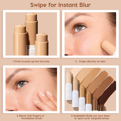 ColourPop Pretty Fresh Tinted Foundation Stick - Balm to Cream Foundation with Light to Medium Coverage - Infused with Hydrating Hyaluronic Acid, Peptides & Niacinamide - Light 6 (0.29 oz)