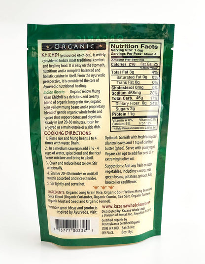 Kazana Indian Risotto/Khichadi/Kitchari, USDA Certifiied Organic, Wheat free, Vegeterain, easy to cook