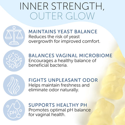 Vaginal Probiotic Gummies for Women + Unscented Feminine Wash – Dual Support for pH Balance, Odor Control, and Intimate Health