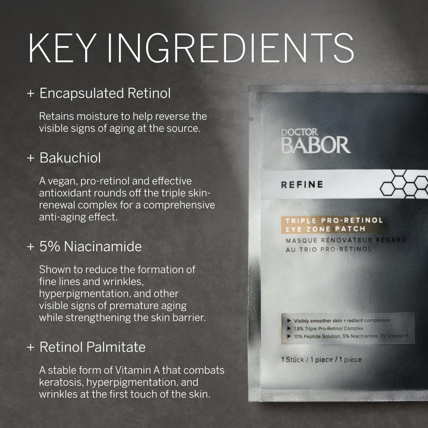 BABOR DOCTOR Retinol Eye Patches, Anti-Aging Eye Treatment, Fight Against Dark Circles, Tightenting and Anti-Wrinkle Eye Mask, 5 Pack